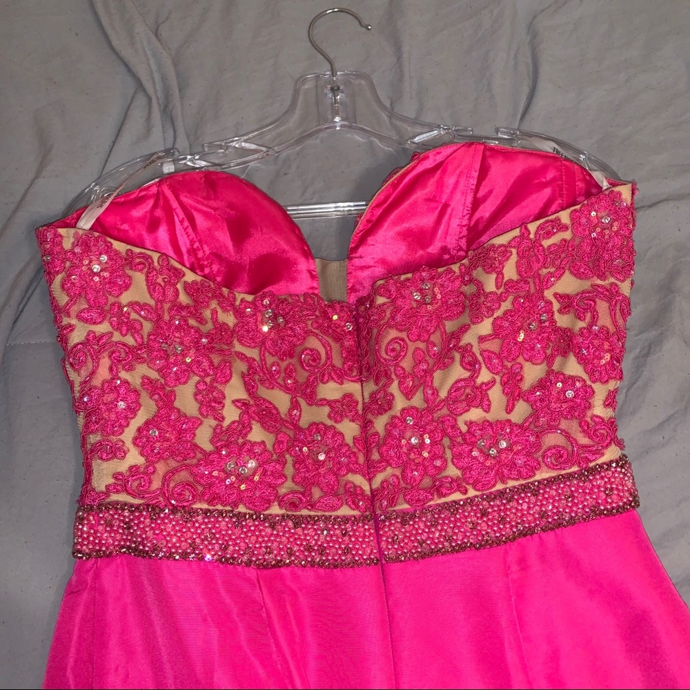 Sherri Hill🌺 Hot Pink Prom Dress💖 - Picture 3 of 14